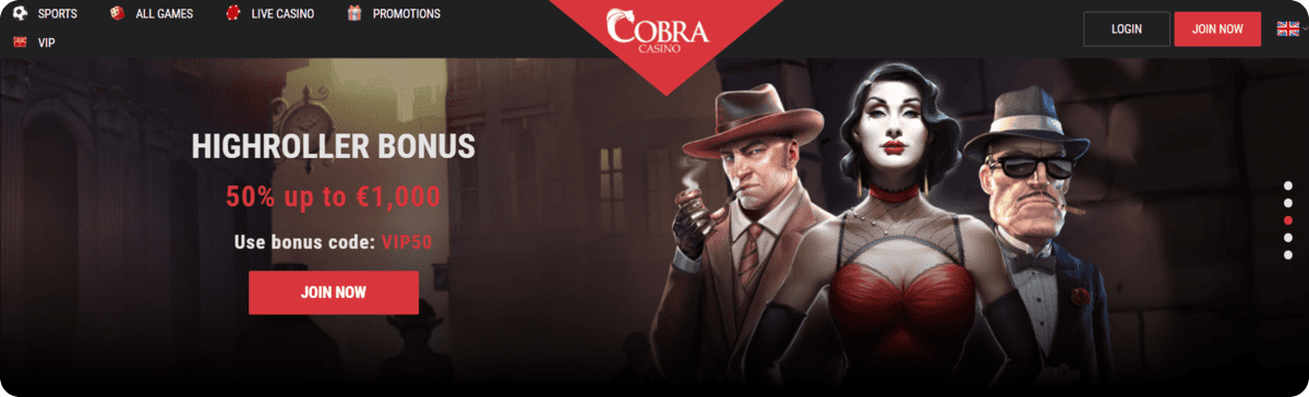 Cobra Casino Highroller Bonus