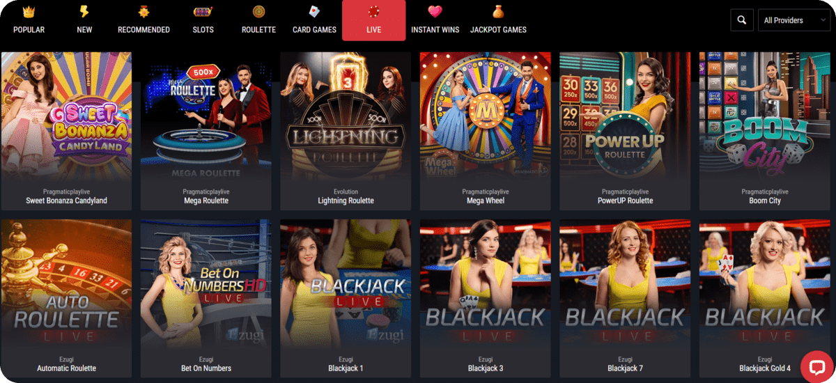 Cobra Casino Live Casino Games