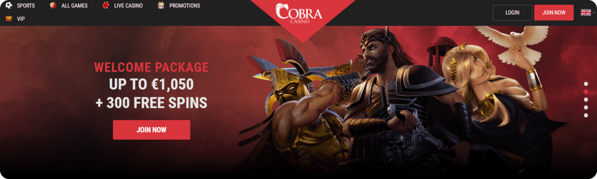Cobra Casino Welcome package